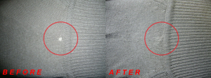 セーター穴修理　素材、絹・カシミア混