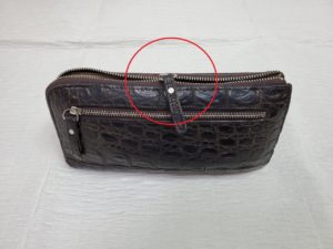 ワニ皮財布ファスナー修理